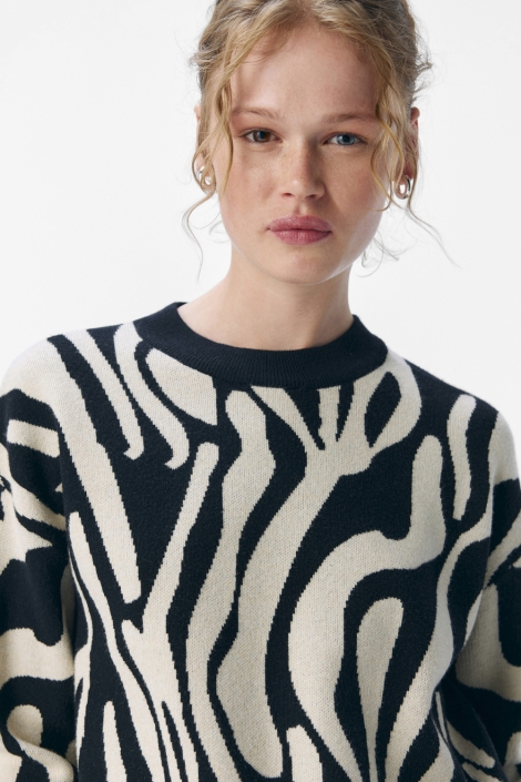 Object objray lo l/s knit pullover aop noo